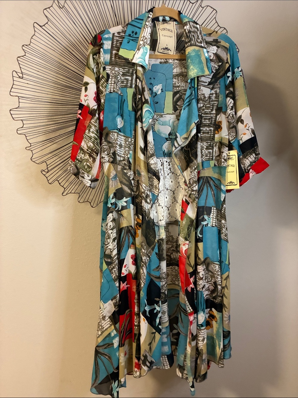 Vintage Concept Duster Coverup Art to Wear Flowy NWT  Size L